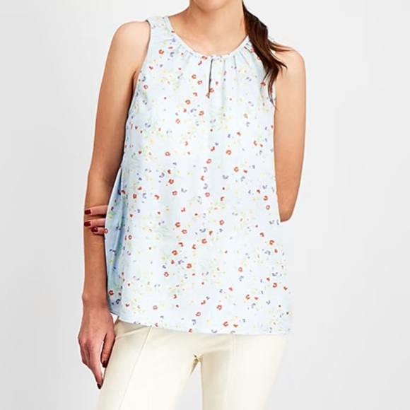 NWT StitchFix 41 Hawthorn Elliana Hidden Keyhole Sleeveless Floral Blouse - Picture 2 of 6